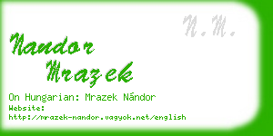 nandor mrazek business card